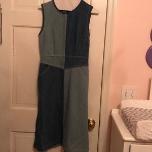 Size 4 two toned jean dress new without tags